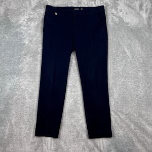 Lauren Ralph Lauren Black Label Straight‎ Leg Trousers Dress Pants Womens 8 Navy